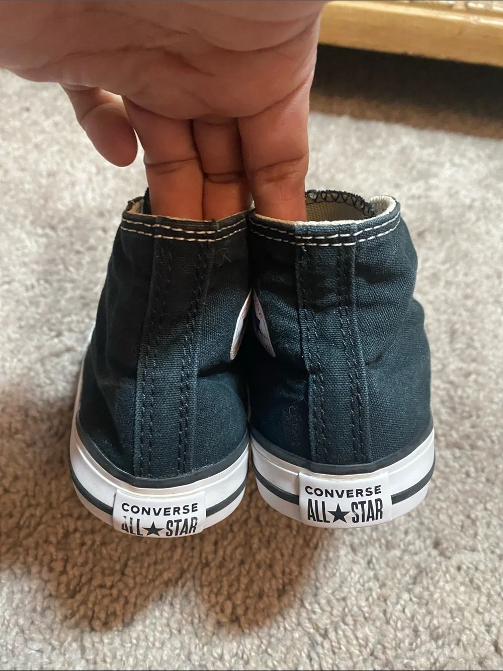 Converse Chuck Taylor Kids Black and White High-Top Sneakers size 8